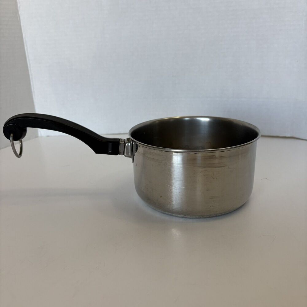 Vtg Farberware 1Qt Saucepan Pot Stainless Steel Aluminum Clad Bronx NY USA